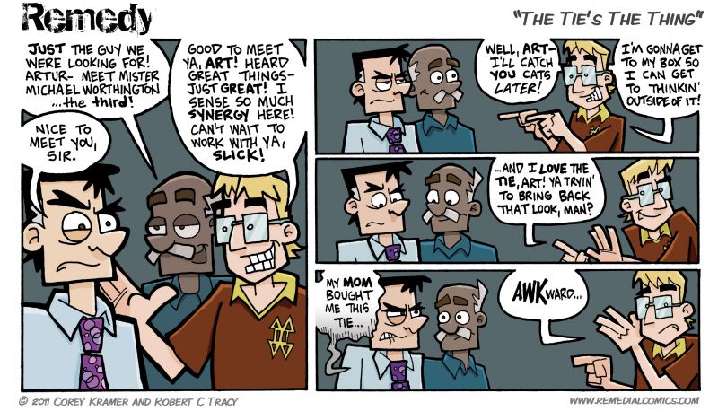 Remedy :: I hate this guy... and I created him. Artur's in the lion's den now. HR Demon Spawn on one side and Douche Canoe on the other. 