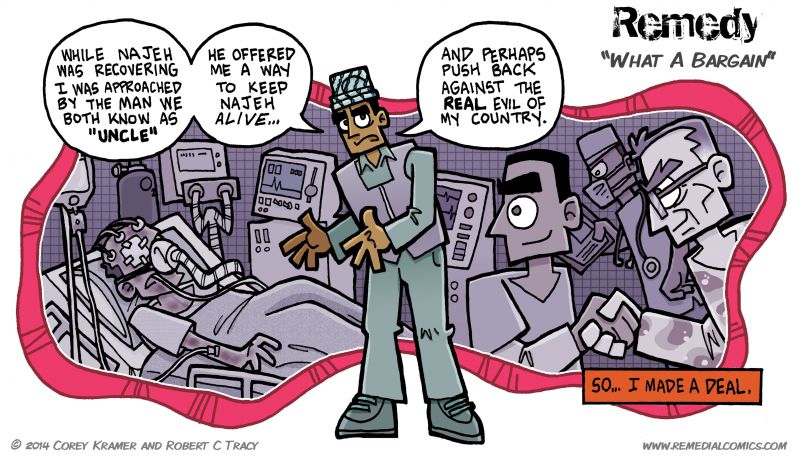 Remedy :: Corey here... I'm thinking Khoury centric flashbacks need to be half way between good Najeh's blue and crazy evil Najeh's red... thus the purple.