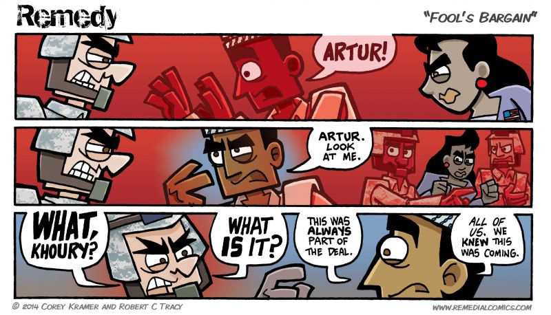 Remedy :: Corey here... I decided to go with the classic 'seeing red' to show how pissed Artur is... hopefully I pulled it off.