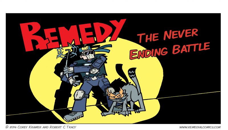 Remedy :: Corey here... for this story arc's title page, I wanted to do an homage to one of my favorite Golden Age Batman covers... you can get a wallpaper version in our extras section! 