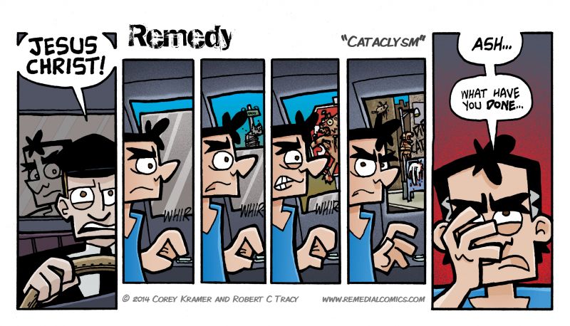 Remedy :: Corey here... as you'll recall, while Artur was in Turdukinstan, Ash was busy upsetting The Whip and he sent this warning of dead cats peppered throughout town. Furthermore, I have two cats that I love very much. Just reminding you all.